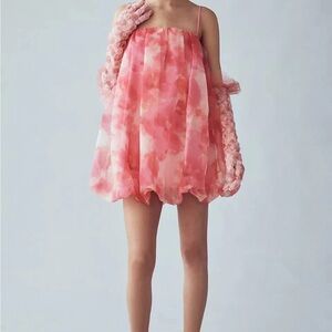 Anthropologie “Sunday in Brooklyn”Vibrant Pink Floral Midi Dress